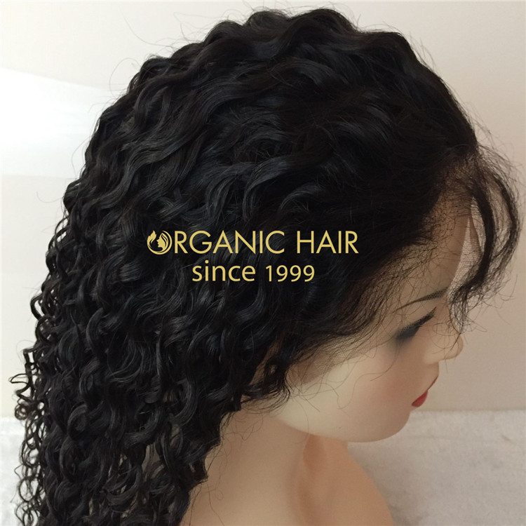 Top fashion best quality ocean wave Organic remy full lace wig A106